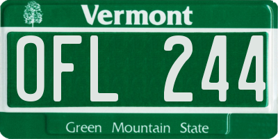 VT license plate OFL244