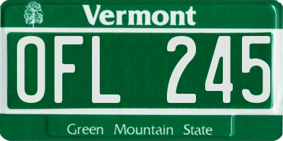 VT license plate OFL245