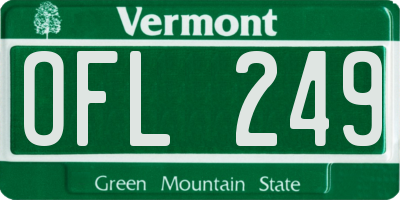 VT license plate OFL249