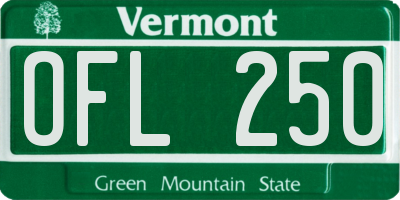 VT license plate OFL250