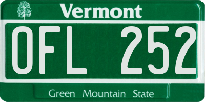 VT license plate OFL252