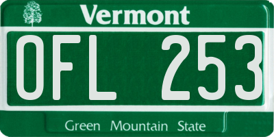 VT license plate OFL253
