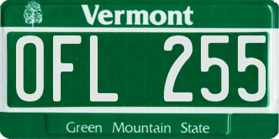 VT license plate OFL255