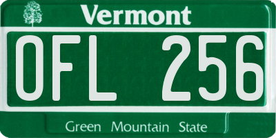 VT license plate OFL256