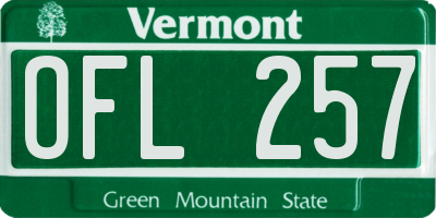 VT license plate OFL257