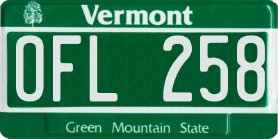 VT license plate OFL258