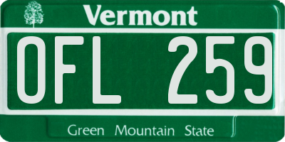 VT license plate OFL259