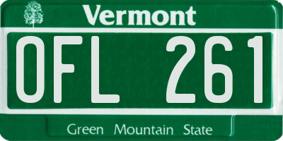 VT license plate OFL261