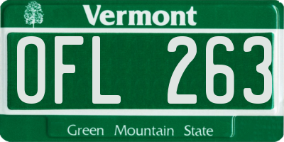 VT license plate OFL263