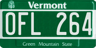 VT license plate OFL264