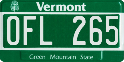 VT license plate OFL265