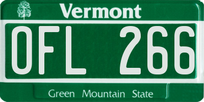VT license plate OFL266