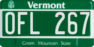 VT license plate OFL267