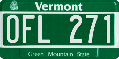 VT license plate OFL271