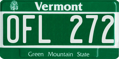 VT license plate OFL272
