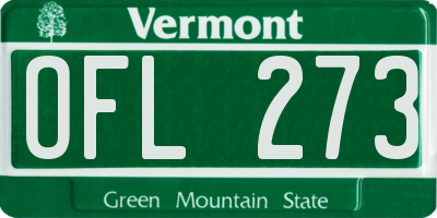 VT license plate OFL273