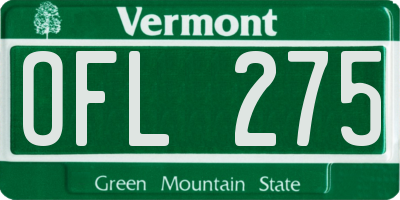 VT license plate OFL275