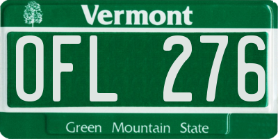 VT license plate OFL276
