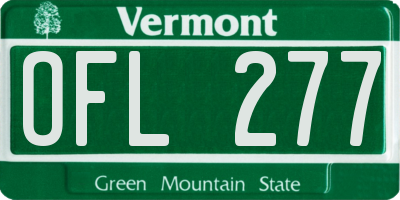 VT license plate OFL277