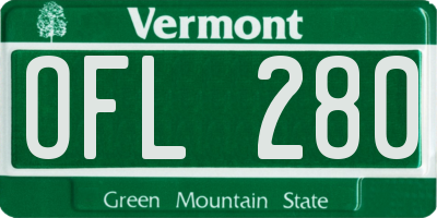 VT license plate OFL280