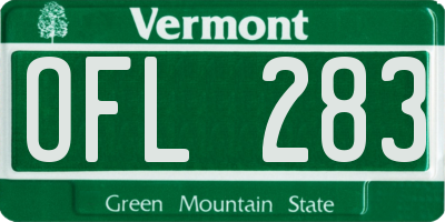 VT license plate OFL283