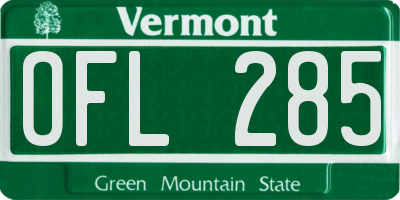 VT license plate OFL285