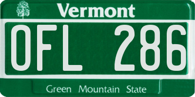 VT license plate OFL286