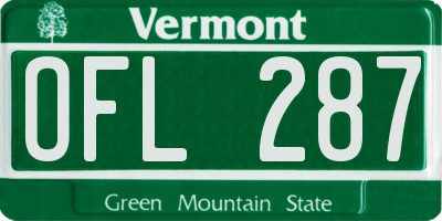 VT license plate OFL287
