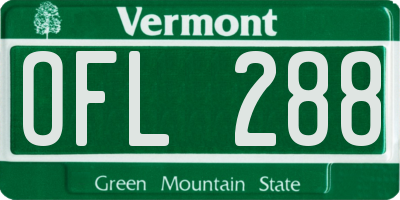 VT license plate OFL288