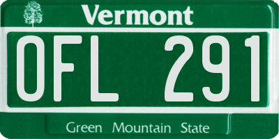 VT license plate OFL291