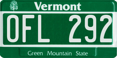 VT license plate OFL292