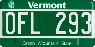 VT license plate OFL293