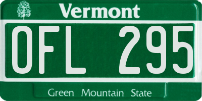 VT license plate OFL295