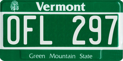 VT license plate OFL297