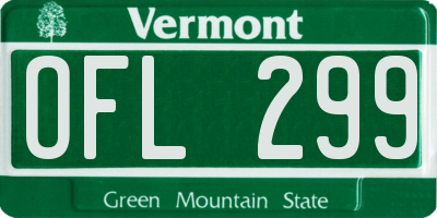 VT license plate OFL299