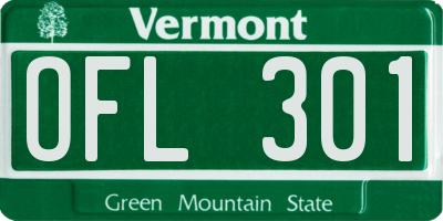 VT license plate OFL301