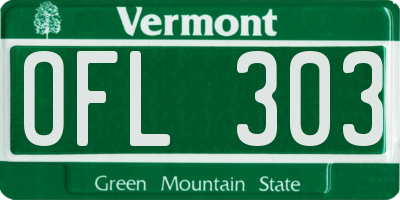 VT license plate OFL303