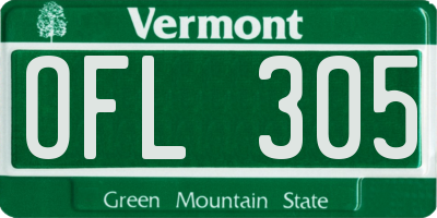 VT license plate OFL305