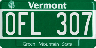 VT license plate OFL307