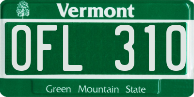 VT license plate OFL310