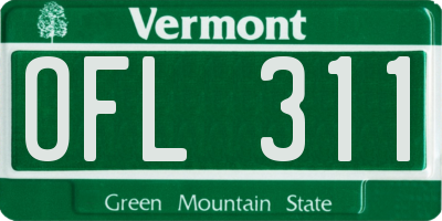 VT license plate OFL311