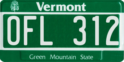 VT license plate OFL312