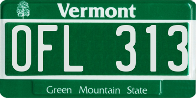 VT license plate OFL313