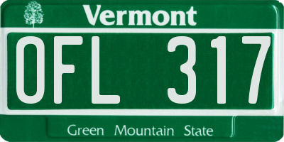VT license plate OFL317