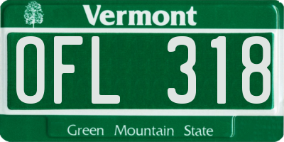 VT license plate OFL318