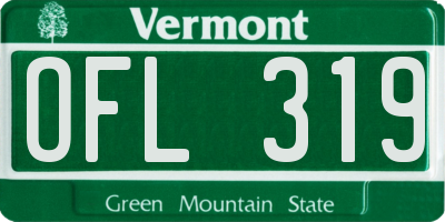 VT license plate OFL319
