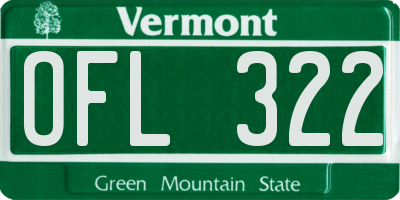 VT license plate OFL322