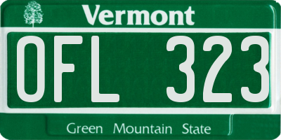VT license plate OFL323