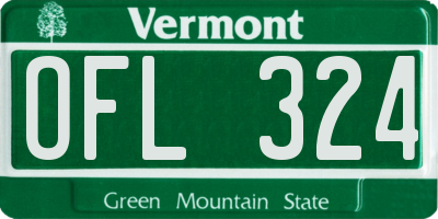 VT license plate OFL324