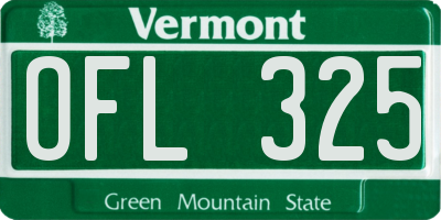 VT license plate OFL325